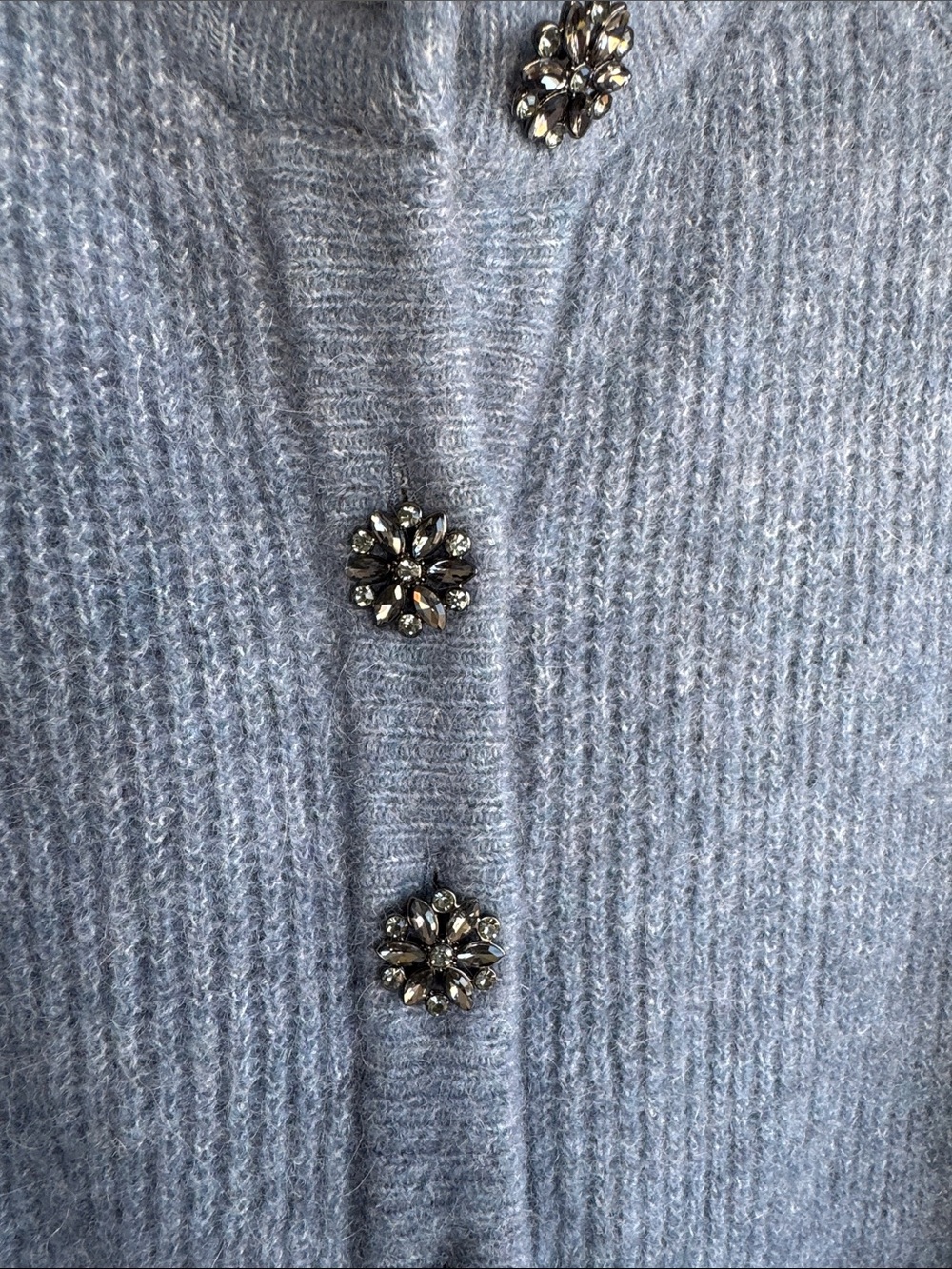Sezane Light Blue Button-Up Knit Cardigan - Picture 5 of 8